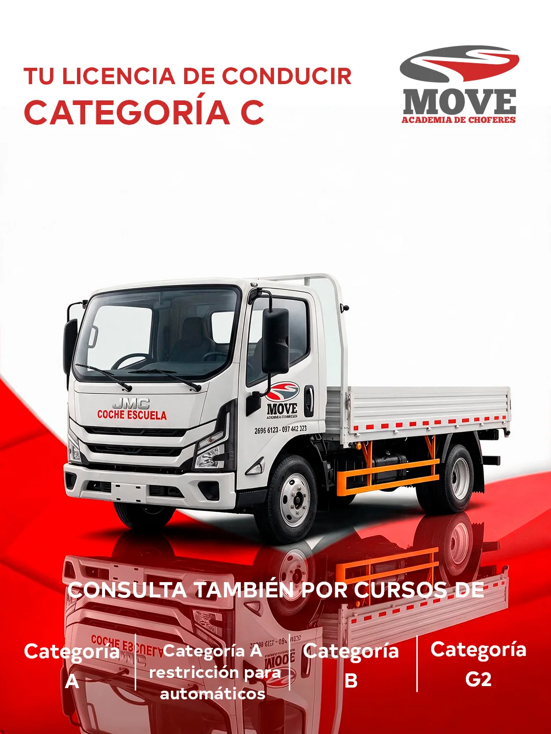 Pieza gráfica de Move Academia de Choferes